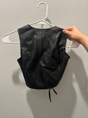 Motel Rocks Black Faux Leather Tank Top